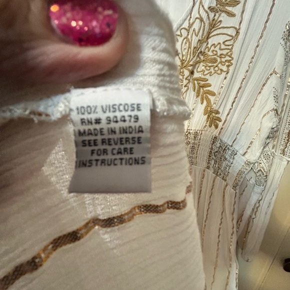 Magic White and Gold Embroidered Maxi Dress - Picture 8 of 12